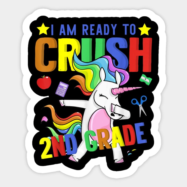 2nd Grade Dabbing Unicorn Funny Back to School Girls Gift Sticker by FONSbually